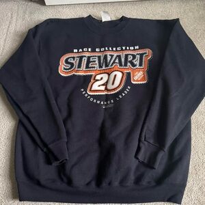 Vintage 2005 Tony Stewart NASCAR Sweatshirt Black Crewneck Racing Home Depot